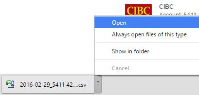 Hubdoc CSV file download open